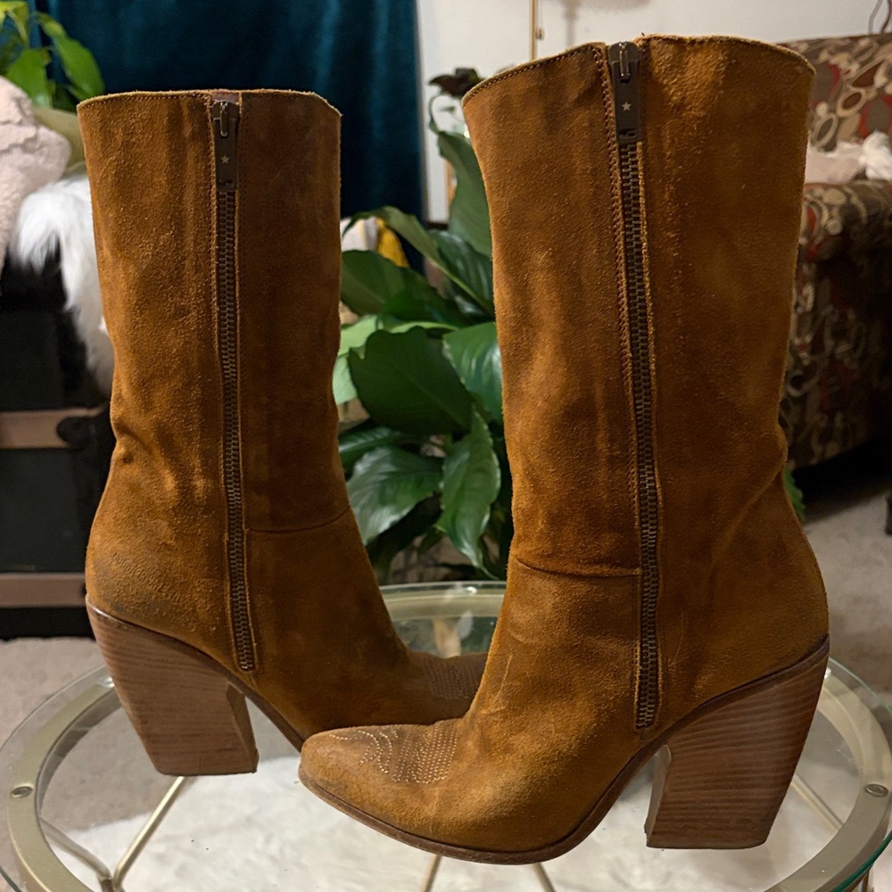 Golden Goose Brown Suede Heeled Boots - Picture 3 of 10